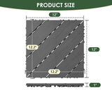 Mapleyard 144 PCS Plastic Interlocking Deck Patio Tiles, Grey, Diagonal