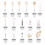 Kitchen Utensils Set, Cooking Utensil Set Kitchen Gadgets, Pots and Pans set Nonstick and Heat Resistant, 24 Pcs Nylon and Stainless Steel