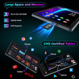 Gemini AI Android 15 Tablet, 10 inch Tablet with Keyboard, 26GB+256GB (2TB Expand), 2-in-1 Tablets with 8-Core, 5G WiFi