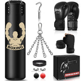 YORWHIN Hanging Punching Bag for Adults, 4FT PU Heavy Bag Boxing Training Equipment with 12OZ Gloves, Reflex Ball, Wristband (Unfilled)