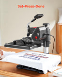 5 in 1 Heat Press Machine 12x15 Inch, 360° Swing Away Shirt Press Machine - Digital Professional Heat Transfer Tshirt Press Machine