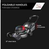 Honda HRN-BV 21-Inch Walk Behind Battery Powered Lawn Mower, Variable Speed Self Propelled Lawn Mower with 1.9 Bushel Capacity, Easy-Off Grass Bag, Clean Cuts in Thick and Tall Grass (HRN216YXBVKA4)
