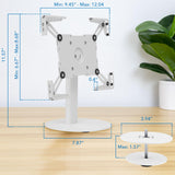 Mount-It! Universal Tablet Countertop Stand, Secure Kiosk Mount, White