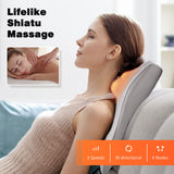 Neck and Shoulder Massager with Heat, Shiatsu Massage Pillow with 3D Deep Tissue Kneading Boriwat