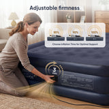 Sekey Queen Air Mattress with Built-in Pump, 18" Raised Inflatable Bed with Anti-Deflation Technology, Odorless & Puncture Resistant Blow Up Mattress for Home Guests & Travel, 660 lbs Capacity