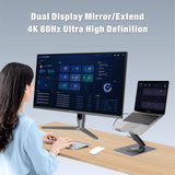 Adjustable Laptop Stand for Desk with Docking Station 11-in-1, Aluminum Laptop Riser with USB Hub
