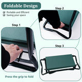 Garden Kneeler and Seat, Foldable Gardening Bench Stool with 2 Tool Bag Pouch 8" Width EVA Foam Pad, Sturdy Steel Frame