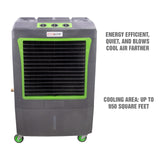OEMTOOLS 23968 3-Speed Evaporative Cooler, Green and Gray, Cools Up to 950 Square Feet, 3100 CFM, Portable Cooler Fan
