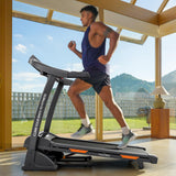 THERUN Incline Treadmill, Treadmills for Running and Walking, 300 lbs Weight Capacity Folding Treadmill with 0-15% Auto Incline, Wide Belt, 3.5 HP, App, Heart Rate, Black-Cooling Fan