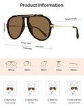 SOJOS Retro Oversized 70s Aviator SunglassesWomen Men SJ2693 Leopard