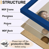 decorUhome Blue Triple 6x4 Picture Frame Horizontal, MDBU08