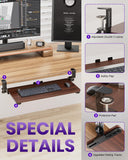 Zontera Ergonomic Mouse & Keyboard Tray Under Desk, 20x11.8In Board, Walnut