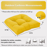 HOMELYSIAN 19x19 Outdoor Chair Cushions Set of 4, Tufted Wicker Patio Furniture Cushions, Thick Outdoor Seat Cushions for Lawn Chairs