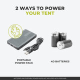 CORE 12 Person Instant Cabin Tent with LED Lights | Large 3 Room Family Lighted Pop Up Tent for 2 Minute Camp Setup | Included Storage Pockets for Camping Accessories