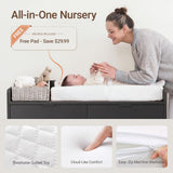 MAMAZING Keeva Pro 6-Drawer Baby Dresser with Changing Table, Easy Assembly