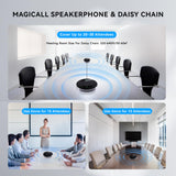 Bluetooth Conference Speakerphone, Daisy Chain/Use Alone up to 30 attendees, Bluetooth/Wireless/USB Microphone Tenveo