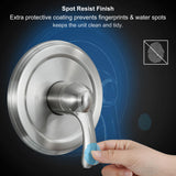 FROPO Tub Shower Faucet Set with Valve, 6-Inch Shower Head and Handle Set Brushed Nickel, Single-Handle Tub and Shower Trim Kit with Touch-Clean Rain Shower Head and Tub Spout