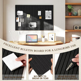 JBER Large Cork Board Alternative 72" x 48" - 24 Pack Self-Adhesive Felt Bulletin Board Tiles, Pin Board Vision Board for Walls, Office & Home Decor (Black)