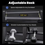 LIONSCOOL Adjustable Dumbbell Rack Stand, 4 Tier Heavy Duty Weight Storage Dumbbell Rack for Dumbbells & Kettlebells, Compact Space-Saving Organizer Stand for Home Gym, 1000+ LB Capacity