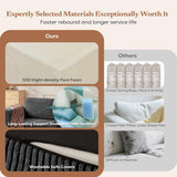 Furnify 106" Cloud Sectional Couch, Left/Right Facing Convertible Sofa with Deep Seat, L-Shape Modular Upholstered Foam Couch for Living Room Bedroom, No Assembly Required (Corduroy Fabric, Grey)
