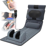 Full Body Massage Mat with Heat - 10 Powerful Motors, Vibrating Back Massager, 2 Heating Pads for Lumbar & Calf Muscle Relaxation, Ultimate Comfort Massage Mattress Pad