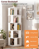 5-Tier Rotating Bookshelf Tower, 360° Spinning Modern Book Storage Bookcase