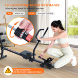 Sportneer Hydraulic Rowing Machine - Rowing Machine for Home - Foldable Rowing Machine with 12-Level Resistance - Multi functional rowing machine equipped with caster and backrest, 297lbs maximum load Sportneer