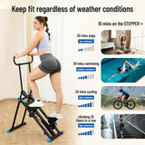 HXD-ERGO Stair Stepper for Home, 6 Adjustable Resistance Vertical Climber Cardio Exercise Machine, Folding Stair Climber for Full Body Workout with Adjustable Handlebar