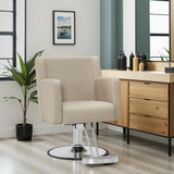 BarberPub Salon Chair for Hair Stylist, 360° Swivel Adjustable Height Hydraulic Styling Barber Chair for SPA&Home Salon, Barbershop 9446 (Creamy White)