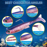 YOTO 8 Colors Soft Plastic Fishing Lures - 3.5" Pre-Rigged Paddle Tail Swimbaits - Angry Lures Swimming Action Soft Baits for Bass, Walleye, Crappie - Saltwater & Freshwater Fishing Lure Kit