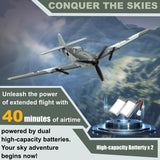 ANBURI RC Plane, 3 Channel BF - 109 Remote Control Airplane, 2.4GHz & 6 Axis Gyro Stabilizer, 2 Batteries Included, Ideal for Adults, Beginners