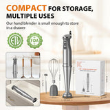 1000W Anti-scratch 3-in-1 Hand Blender, Upgraded 12 Speed Stainless Steel Blade Stick Blender KOIOS