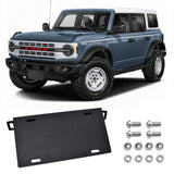 GZSH License Plate Frame Compatible with Ford Bronco 2025 2024 2023 2022 2021 2/4-Door |Easy to Install||no Drilling Required| Bronco License Plate Bracket Holder fit for Heavy-Duty Modular Bumper