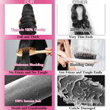 KRKRYQ 40 Inch Body Wave Human Hair Wig Pre Plucked 180% Density 13x6 HD Transparent Lace Frontal Wigs Human Hair Glueless Human Hair Wigs For Women Natural Color