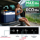 Car Refrigerator Portable 12V Fridge 32 Quart 12 Volt Freezer Compressor Cooler 12V/24V DC 110～240 V AC for Truck Van RV Camper SUV and Home Use