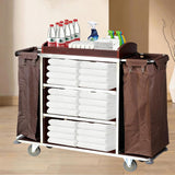 Commercial Cleaning Cart Professional Multifunctional Cleaning Trolley with Storage Dividers & Waterproof Oxford Bag, Housekeeping Cart for Hotels, Hospitals, Offices & Schools,Style a