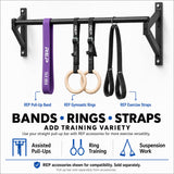 REP Fitness Heavy Duty Pull-Up Bar, Wall or Ceiling Mounted Straight Bar, Home Gym Exercise Equipment for Chin Training, Garage Strength Workouts, Rings, Straps Wall or Ceiling Mounted Straight Bar