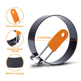 Highly Rated Large Egg Ring 3.5 Inches 2 PCS - Egg Rings for Frying with Oil Brush, Fried Egg Mold Egg Mcmuffins Makers Round Egg Circles