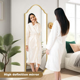 WallBeyond Arched Full Length Mirror Wall Mounted, 70"x24" Gold Metal Frame Full Body Mirror for Bedroom, Living Room, Hanging or Leaning Against Wall Full Size