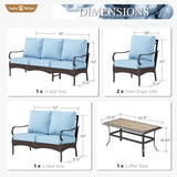 Sophia & William Metal Patio Furniture Set, 7 Seats Outdoor Conversation