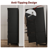 GarveeHome Armoire Wardrobe Closet with 4 Doors, 72 in Wooden Wardrobe Cabinet with Hanging Rod, Freestanding Tall Clothing Armoire Storage Cabinet with Adjustable Shelves for Bedroom, Black