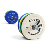 CAP Barbell 260 lb Competition Olympic Weight Set with 7ft Chrome Barbell & Color Bumper Plates
