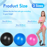 Honoson 3 Pcs Yoga Ball 55/65/75cm Exercise Ball for Working Out Birthing Pregnancy Gym Physical Therapy Balance Stability Fitness, Quick Pump Included Honoson