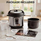 Sweetcrispy 16-in-1 Electric Pressure Cooker 8QT, 12-Preset Multi Cookers with Ceramic Pot, Slow Cook Rice Steamer Sauté Soup Yogurt Maker and More, Recipe Book