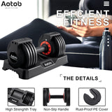 AOTOB 25 lbs Adjustable Dumbbell Set - Pair with Anti-Slip Fast Adjust Turning Handle, Suitable for Men and Women, Ideal for Home Gym Exercise AOTOB