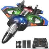 Tubokoro Foam Remote Control Airplanes RC Planes for Kids Adults, RC Airplane Fighter Jet with Light, 360° Flip Fighter Jet Toys, Stunt Roll, Airplane Toy Gifts for Kids Boys