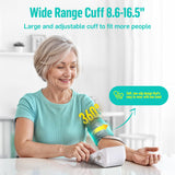 RunStar Upper Arm Blood Pressure Monitor with Wide Range Cuff (8.6'' - 16.5'') for Home Use FSA&HSA Eligible, Automatic Digital BP Machine with Storage Bag, 2x99 Reading Memory, Grey