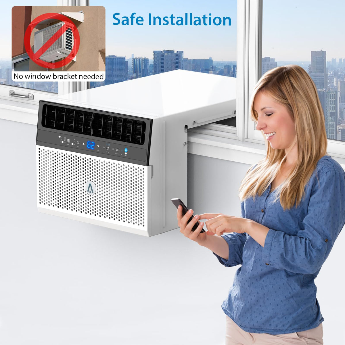 Zstar 6000BTU U-Shaped Window Air Conditioner, Window ac Unit U Shaped ...