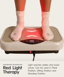 REVO Wave Board with Red Light Therapy | Vibration Plate for Lymphatic Drainage with Bluetooth Speakers, Resistance Bands, Remote | Exercise Machine for Full Body Workout Platform | 330 Lbs Capacity