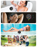 Shower Speaker Bluetooth Waterproof, Portable Mini Bluetooth Shower Speakers Waterproof with Suction Up and Clip, IPX7 Waterproof Floating Bathroom Speaker for Pool Beach Kayak, Beach Gifts（Black